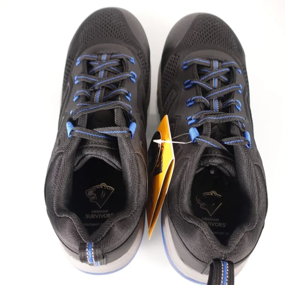 Herman Survivors Women Cassle Composite Toe Work Shoes Slip Resistant Black Blue